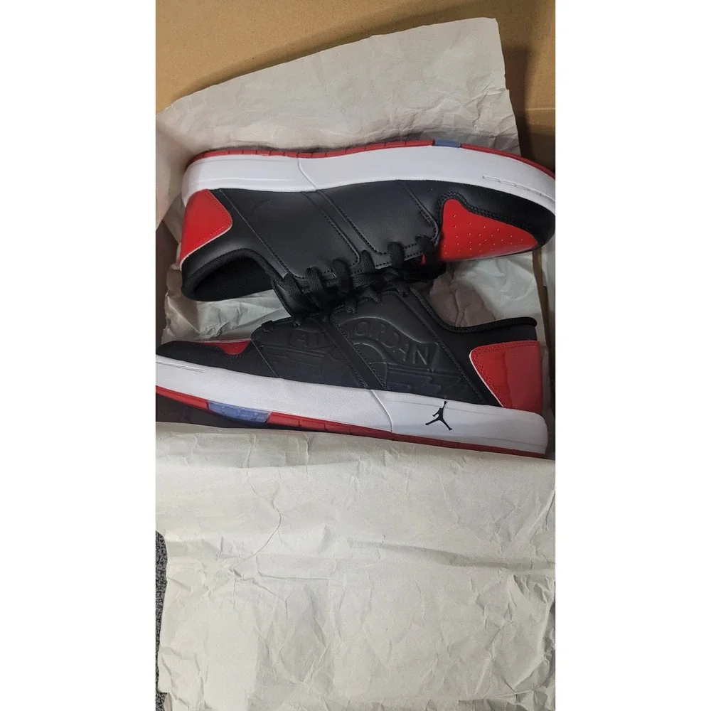 Jordan Nu Retro 1 Low Bred Black Varsity Red White DV5141-006 Mens Size 10